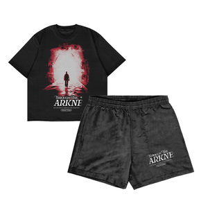 เสื้อและกางเกงขาสั้นชุดเซ็ตสตรีทแวร์ผ้าคอตตอนย้อมสีแบบแอซิดวอช พร้อมโลโก้สั่งทำคุณภาพพรีเมียม สำหรับทั้งชายและหญิง - Product Image 4