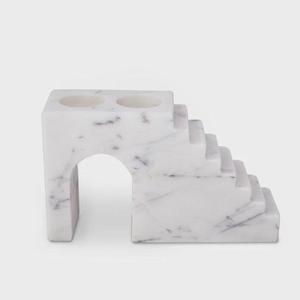 Porte-bougie vintage Art Déco en marbre, fait main, pour Diwali, mariage et décoration de Noël - Product Image 1