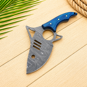 Couteau Skinner en Acier Damas Fait Main Personnalisé avec Anneau de Doigt, Lame Fixe Full Tang, pour Camping et Survie, Vente en Gros OEM ODM - Product Image 2