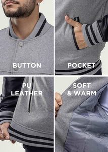 <b>Mens</b> Varsity <b>Jacket</b>, Letterman <b>Baseball</b> Bomber Casual <b>Jackets</b> <b>for</b> <b>men</b> - Product Image 5
