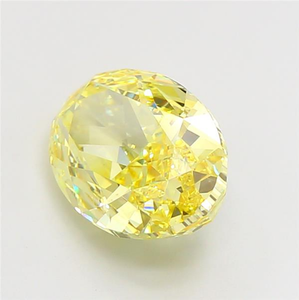 Diamant de laboratoire CVD certifié, taille ovale radieuse, jaune vif fantaisie, pierre précieuse en vrac pour la création de bijoux fins et l'élégance luxueuse - Product Image 2
