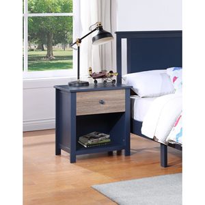Comodino Connelly blu notte/Vintage noce - Product Image 1