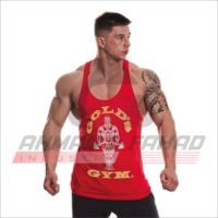 Débardeur Stringer d'été décontracté pour homme en molleton 100% soie tricoté respirant, avec badge brodé à la machine et bouton Ahmad, écologique