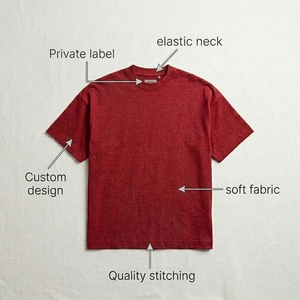 T-shirt de sport décontracté pour homme, coupe ample, col rond, en mélange de coton, couleur unie, style baggy, collection été 2026 - Product Image 5