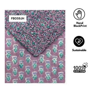 Tissu textile haut de gamme en coton pur tissé, imprimé à la main au bloc indien, moderne, pour literie, salle à manger, ameublement et décoration, écologique et lavable, vente en gros - Product Image 2
