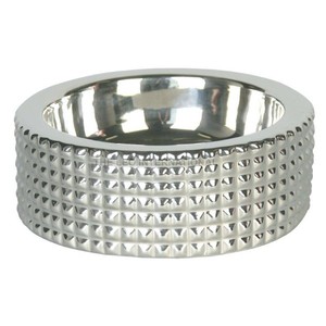 Juego de 3 Comederos Exclusivos para Mascotas, Estilo Deluxe de Lujo, Acero Inoxidable, Plato Redondo para Perros y Gatos - Product Image 4