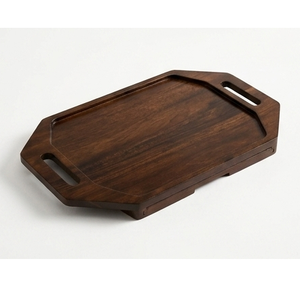 Plateau de service à sushi classique en bois d'acacia avec tiroir de rangement pour ustensiles, plat poli pour la manipulation des aliments, pour la maison et la restauration - Product Image 4