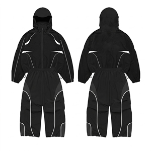 Ensemble de survêtement tendance hiver coupe-vent à capuche 2 pièces (veste et pantalon) avec poches latérales, 100 % coton écologique léger et stylé - Product Image 5