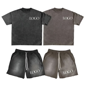 ชุดวอร์มคุณภาพสูงจากผู้ผลิตชั้นนำ พร้อมเสื้อยืดแขนสั้นผ้าฝ้าย 100% ระบายอากาศได้ดี เหมาะสำหรับฤดูร้อน  โอกาสใหม่สำหรับผู้ชาย - Product Image 2