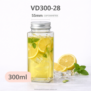 Botellas de Plástico PET Cuadradas de 500 ml con Tapa de Rosca para Bebidas, Té con Leche, Jugo, Refresco, Champaña, Agua Mineral - Product Image 3