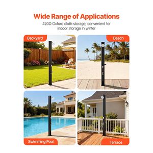 Ducha Exterior Solar de 9.2 Galones con Calentamiento Solar, 6.4 pies de Altura, con Grifo de Pie y Soporte para Jabonera, Agua Fría y Caliente Ajustable - Product Image 6