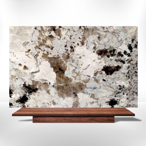 Dalle de pierre de granit crème d'Alaska Natural Movement Premium pour comptoir intérieur, avec fond crème chaud et surface douce - Product Image 5