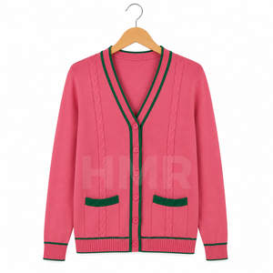 HMR Sisterhood Sorority <b>Cardigan</b> <b>Sweater</b> Coat Long Sleeve Casual Crop Top Label Autumn Button up Puff Sleeve - Product Image 5