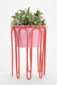 Soporte de Hierro Moderno para Macetas, Recubrimiento en Polvo, Decoración Interior para el Hogar, Diseño Minimalista en Naranja y Rosa - Product Image 3
