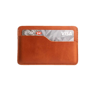 Card Holder Slim <b>RFID</b> <b>Blocking</b> Genuine Leather <b>Wallet</b> Minimalist Zipper Closure 2-inch Compact Business Credit ID Organizer for - Product Image 1