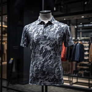 เสื้อเชิ้ตแขนสั้นผู้ชายผ้าบรอดคลอธสแปนเด็กซ์โพลีเอสเตอร์พิมพ์ลายกันยับ มีกระเป๋าเสื้อ สไตล์ลำลอง/สปอร์ต รับผลิตแบบ OEM/ODM - Product Image 4