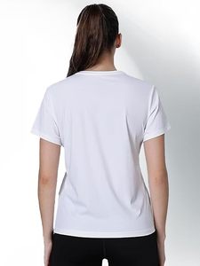 T-shirt pour femme à col rond, personnalisable, en gros, uni, doux, respirant, en jersey de coton, pour la gym, l'entraînement et le sport - Product Image 5