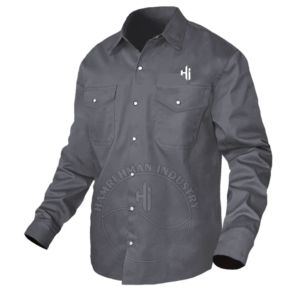 Customized <b>Men</b> Welding Shirts FR Shirts Flame Resistant <b>Men's</b> FR Clothing Work <b>Utility</b> Shirt Flame Resistant Safety Button Down - Product Image 1