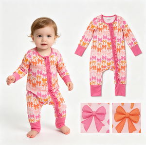 Monos Convertibles de Manga Larga con Lazos y Volantes de Doble Cara para Bebés Niñas - Product Image 4