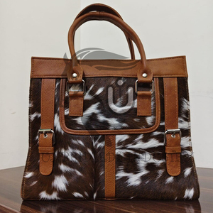 Bolso Tote de Cuero Vacuno Vintage con Correas y Hebillas Marrones, Resistente al Agua para Todas las Temporadas - Product Image 4