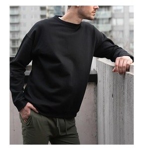 Men's Stylish Long Sleeve Sweatshirt New Collection Solid Color Comfortable Plus Size Waterproof Neck Shoulder Slope Bangladesh - Product Image 2