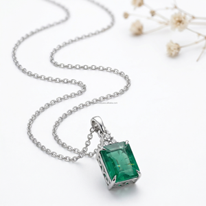 Bestselling May Birthstone <b>Emerald</b> Cut <b>Emerald</b> Fine <b>Pendants</b> & Charms 14K White Gold Taurus Prosperity Luxury Jewelry Collection - Product Image 4