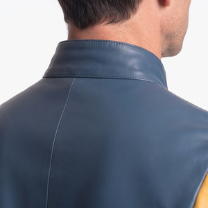 Men's Custom <b>Leather</b> <b>Blazer</b> Wholesale Men's Genuine <b>Leather</b> <b>Blazer</b> with Custom Color Men Full Sleeve Button Down <b>Leather</b> <b>Blazer</b> - Product Image 5