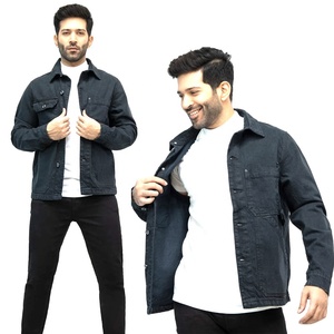 Veste chemise en toile pour homme, décontractée, col rabattu, simple boutonnage, coupe ajustée, couleur unie, vêtement d'extérieur pour l'automne - Product Image 6