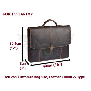 Sac de transport pour ordinateur portable en cuir véritable fonctionnel et durable pour un usage quotidien et les voyages, étui de rangement professionnel organisé - Product Image 3