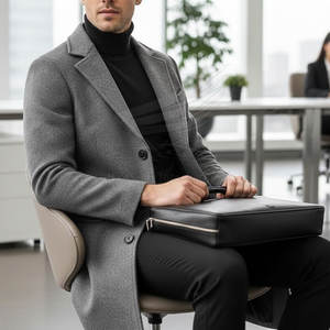 Abrigo de Lana de Alta Calidad para Hombre, Corte Entallado, Doble Botonadura, Abrigo Largo para un Estilo Elegante en Invierno - Product Image 6