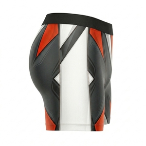 <b>Men's</b> Sporty Solid Front Logo Gym Training <b>Compression</b> <b>Shorts</b> with Pockets 100% Polyester Quick Dry & Breathable - Product Image 3