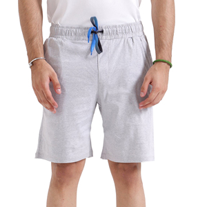 Shorts en coton gris uni pour homme, taille mi-haute, cordon élastique, décontracté, respirant, tricoté, ensemble de shorts pour homme - Product Image 6