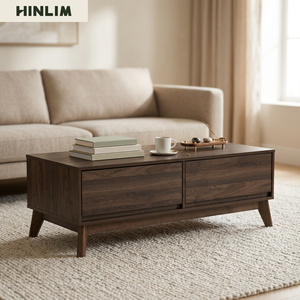 Modern Scandinavian Design Durable Laminated Board Coffee <b>Table</b> with Storage Drawers for Living Room Furniture - Product Image 4