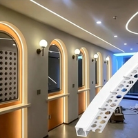 Profilé en aluminium encastré flexible 50*20mm pour plafond, barre lumineuse rigide incurvée sans cadre, dissimulée, pour décoration intérieure de maison et cloisons sèches