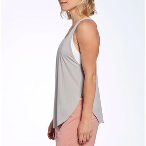 Débardeur de sport pour femme en coton tricoté 100 % respirant et à séchage rapide, avec logo personnalisé sur le devant, col rond, décontracté, pour fitness et course à pied, offre OEM - Product Image 5