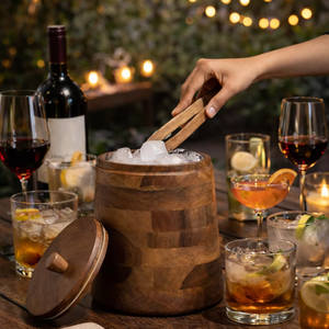 Enfriador de vino de madera rústica, enfriador de bebidas de madera de primera calidad, cubitera de madera hecha a mano, cubeta de hielo para servir vino, enfriador de vino de sobremesa - Product Image 5