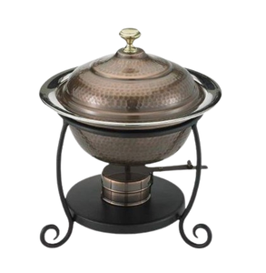 Ensemble de réchauds de buffet haut de gamme, modernes, durables et écologiques, avec couvercle martelé doré et support en treillis en acier inoxydable, pour hôtels et événements - Product Image 6
