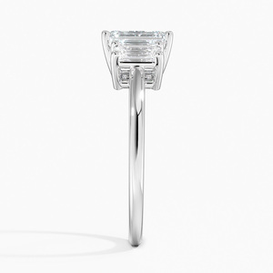 BOJ <b>Ring</b> 0136 <b>Emerald</b> Cut 925 <b>Silver</b> Luxe Rhiannon Prong Setting Solitaire Diamond <b>Ring</b> 2ct D Color VVS1 Moissanite GRA Sale - Product Image 3