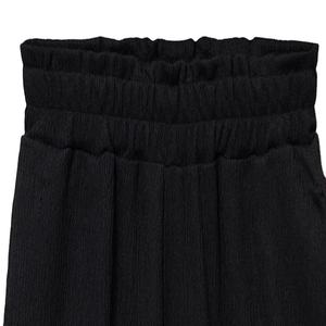 Pantalones de Punto Negros para Mujer, Corte Recto, Cintura Elástica, Transpirables, Cómodos, Casuales, con Bolsillos Italianos, para Uso Diario - Product Image 4