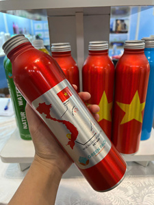 ขวดเครื่องดื่มอะลูมิเนียมบริสุทธิ์ 99.7% บรรจุภัณฑ์สีเขียว ฝาเกลียวมาตรฐาน พิมพ์ออฟเซ็ต ขายส่ง เวียดนาม - Product Image 6
