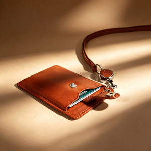 [High Quality] Castello Cowhide Card Case Vegetable Tanned Leather Open Closure Handmade Long Chain Polyester Lining <b>Wallets</b> - Product Image 2