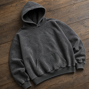 Sweat à capuche décontracté pour homme en coton lavé, coupe classique, couleur unie, avec poche avant, en tissu polaire anti-boulochage, idéal pour le printemps - Product Image 3
