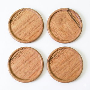 Wholesale Natural Acacia Wood <b>Coasters</b> Set of 6 Handmade Eco Friendly <b>Drink</b> <b>Coasters</b> Bulk Supplier Custom Logo - Product Image 1