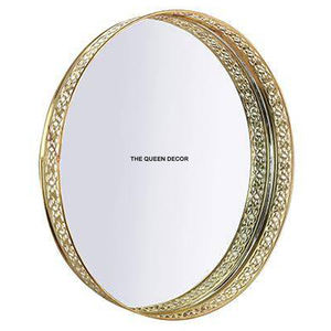 Espejo Decorativo de Pared Redondo de Metal Nórdico Personalizado, Acabado Dorado Antiguo, Nuevo, Decoración para el Hogar - Product Image 1