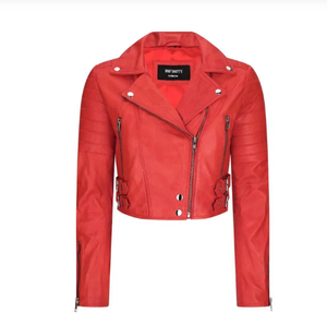 Veste de motard classique en cuir de vachette véritable pour homme, col montant, logo frontal, fermeture éclair croisée, coupe ajustée, vente en gros OEM ODM - Product Image 1