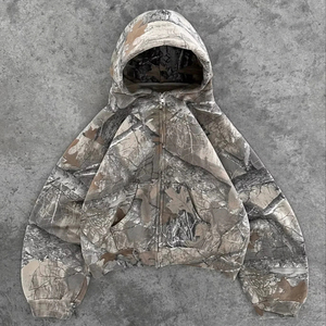 Sudadera con capucha de camuflaje de corte holgado con LOGO personalizado, unisex, de peso pesado, con estampado forestal, extragrande, para hombre y mujer - Product Image 3