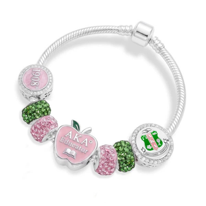   Pulsera Elegante de Cristal Verde con Cuentas, Modelo Skyline Fireball 2026, para Mujer, con Dijes de Hermandad, a la Moda - Product Image 1