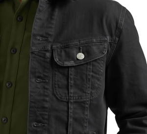 Vestes en jean streetwear chaudes, coupe droite, col rabattu, effet délavé vintage, style hip-hop, fabrication OEM - Product Image 3