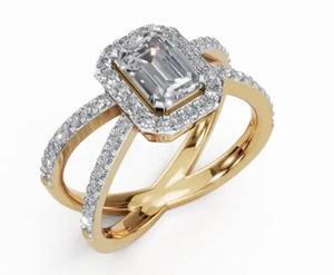 แหวนเพชรทรงฮาโลแบบวงแหวนไขว้ น้ำหนักรวม 1,467 กะรัต ประกอบด้วยเพชรเลี้ยงในห้องปฏิบัติการ 55 เม็ด แหวนทอง 9, 14, 18 กะรัต - Product Image 5