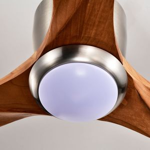 Ventilatore da soffitto silenzioso da 52 pollici a incasso con 3 pale in legno massello, telecomando, 6 velocità, motore DC reversibile, certificazione CE - Product Image 1